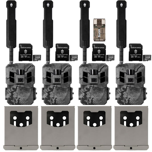 Spartan GoLive3 4G/LTE Multi-Carrier Trail Camera (Areus Camo) 4-Pack Bundle