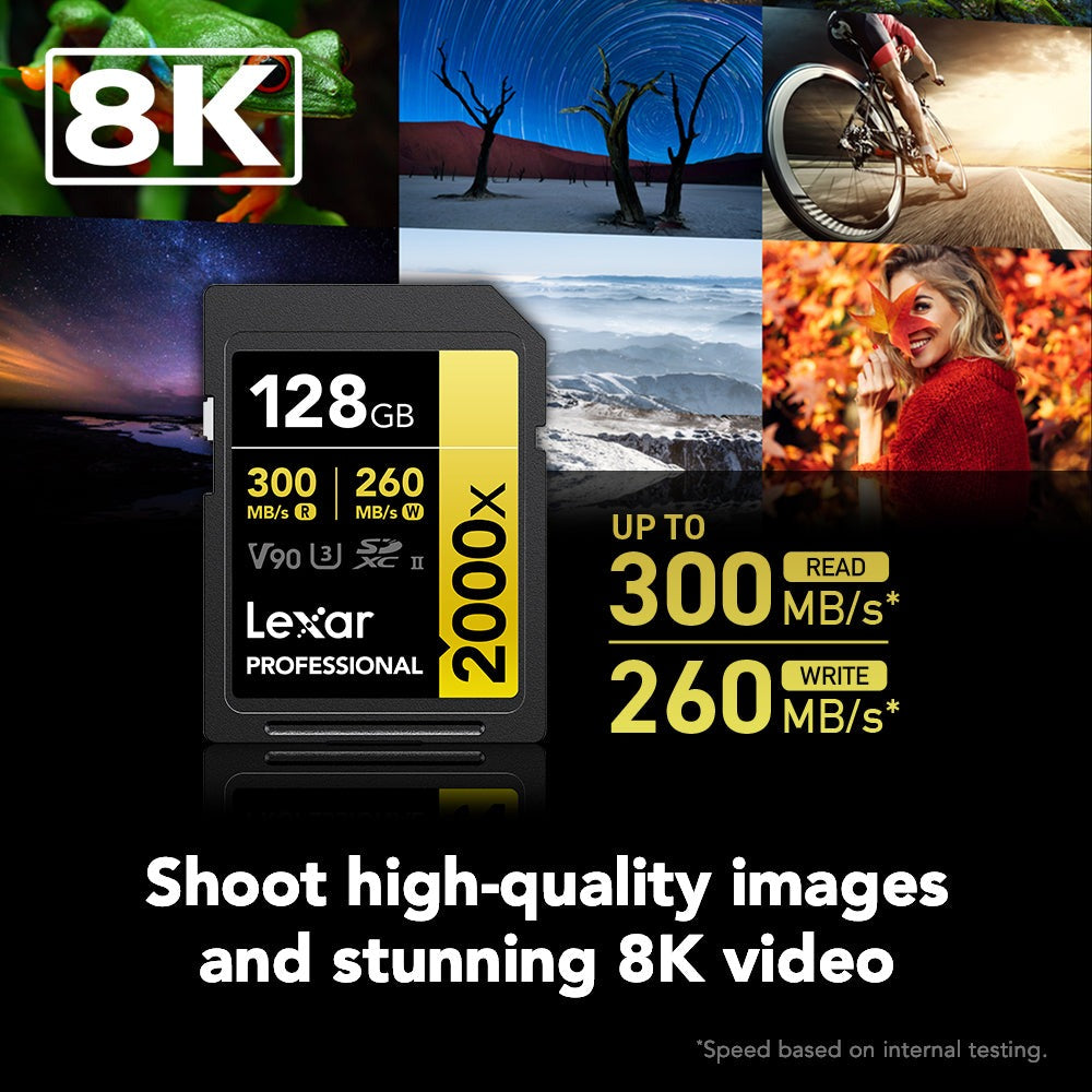 Lexar LSD2000128G-BNNNU Pro 2000x SD UHS-II 128GB Memory Card (2-Pack)