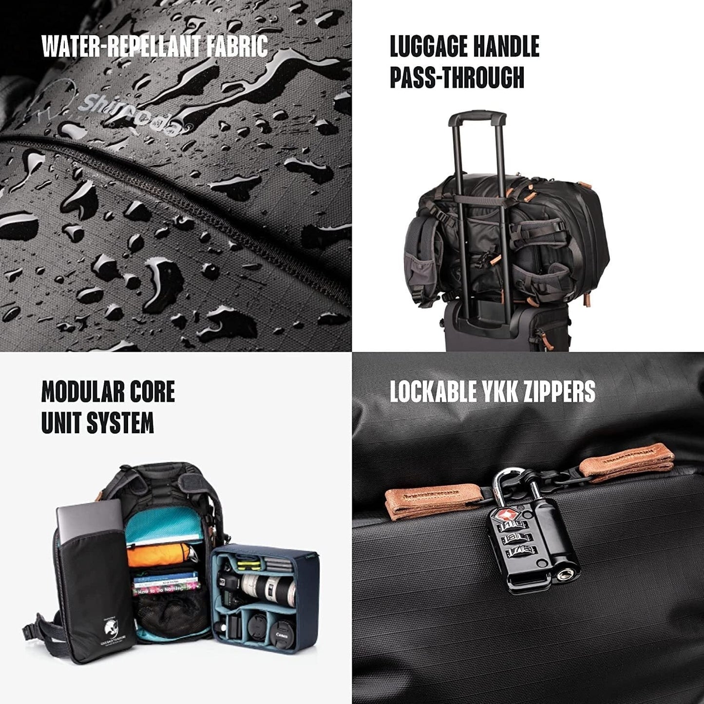 Shimoda Explore V2 35 Water Resistant Camera Backpack with Rain Cover and Accessory Straps (Black)