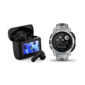 Garmin Instinct 2S Multi-GNSS GPS Smartwatch (Camo Edition, Refurbished) Bundle with T710 Earbuds