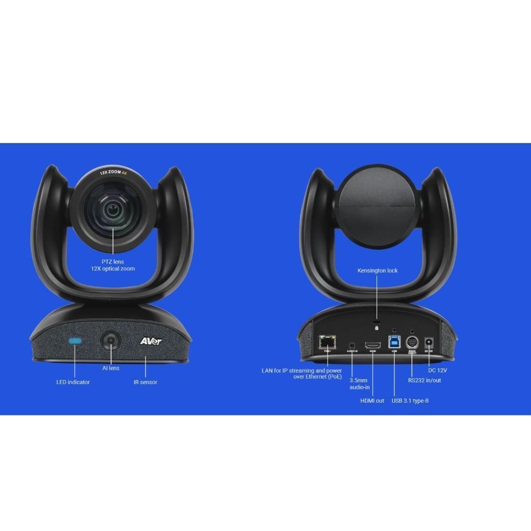 AVer CAM570 4K Dual Lens Video Conferencing Camera with Built-In Voice Sensors (Black)