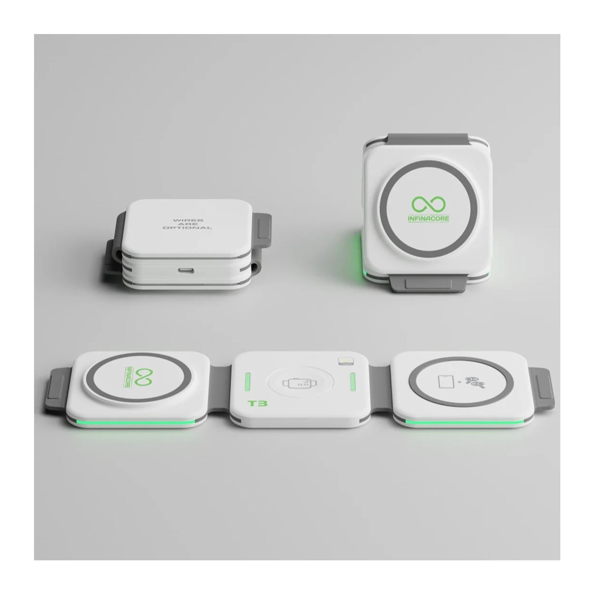 InfinaCore 3-in-1 Charging Station for Apple Devices (White)