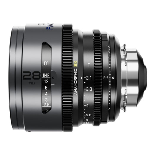 DZOFilm PAVO 28mm Anamorphic 2x T2.1 Blue Coating PL or EF Mount Lens (Space Gray and Black)