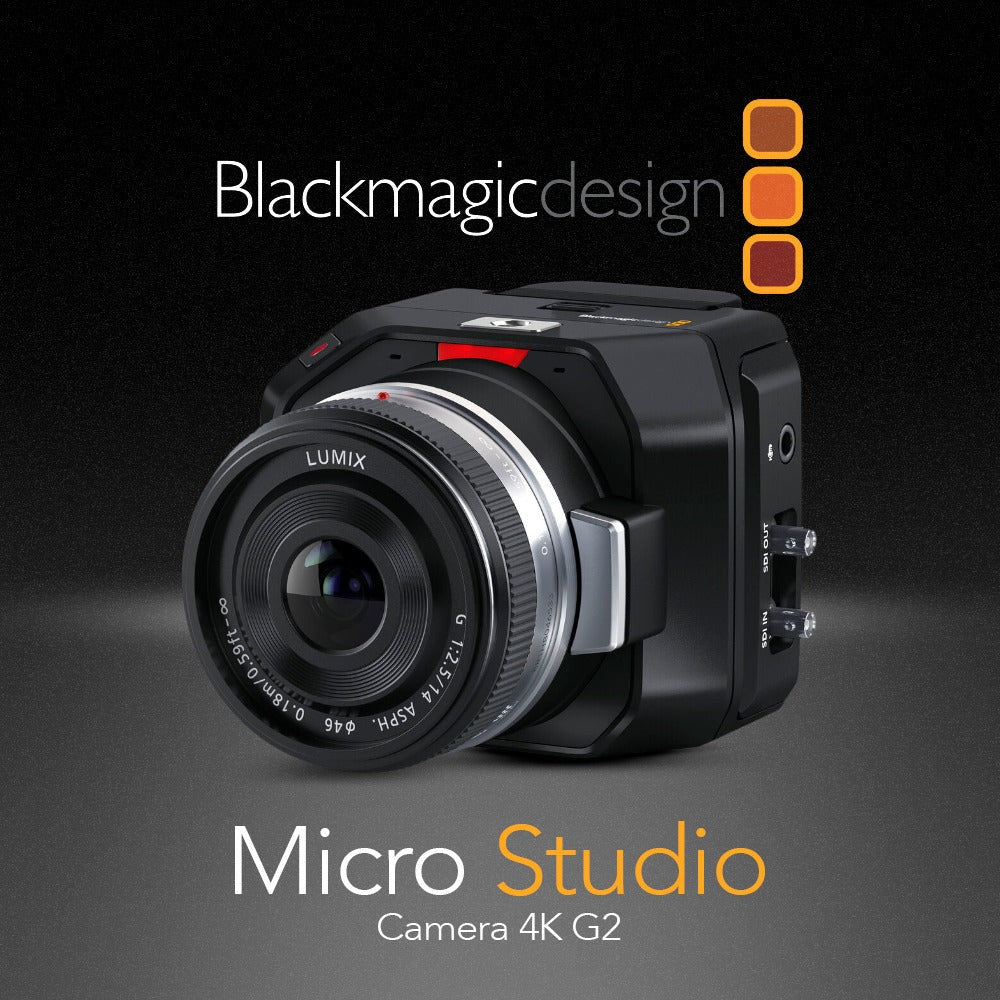 Blackmagic Design Micro Studio Camera 4K G2 with battery, SDI cable, 25' SDI cable, and Cable Ties