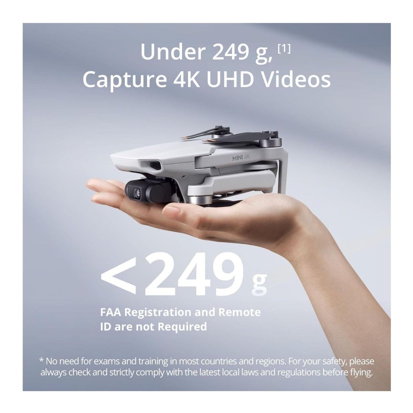 DJI Mini 4K Fly More Camera Drone Combo Bundle with Soft Gray Carrying Case