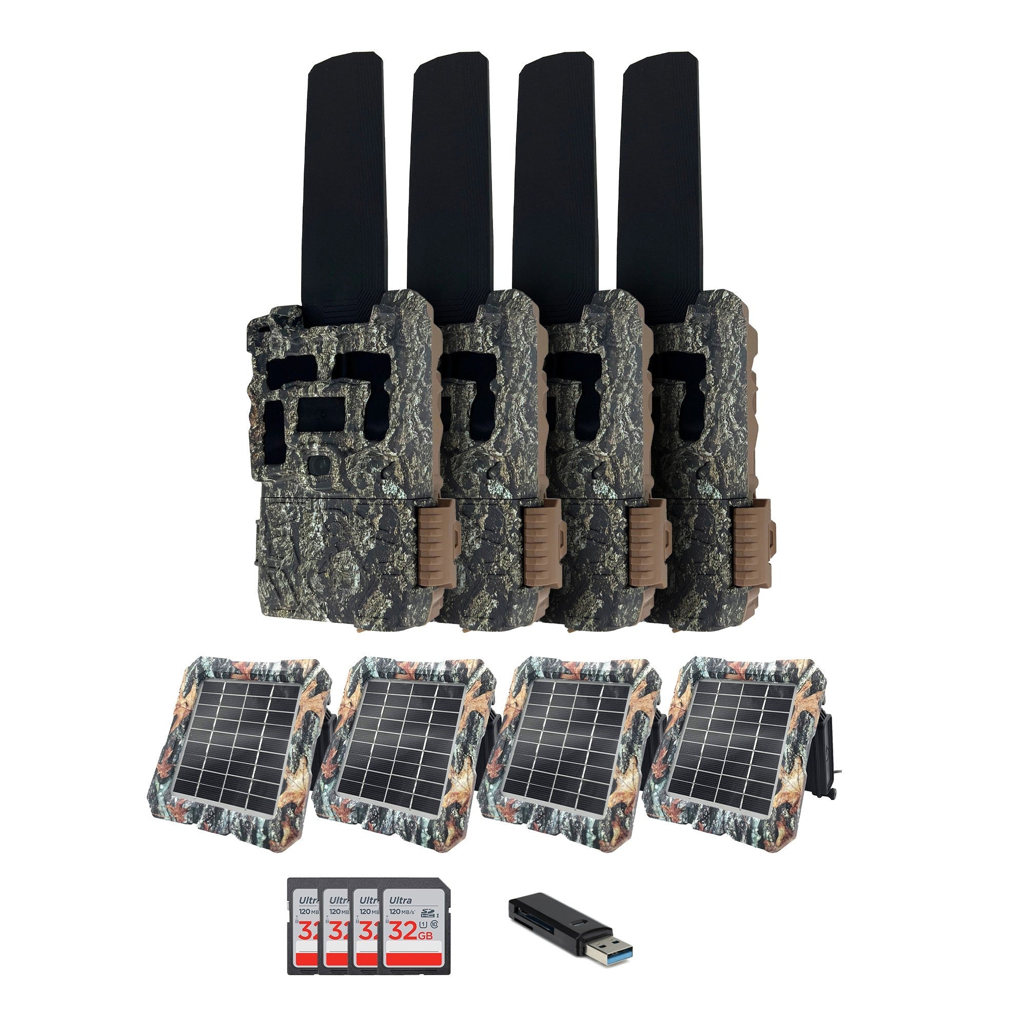 Browning Defender Wireless Pro Scout Max Trail Camera (4 Pack) with Accessories