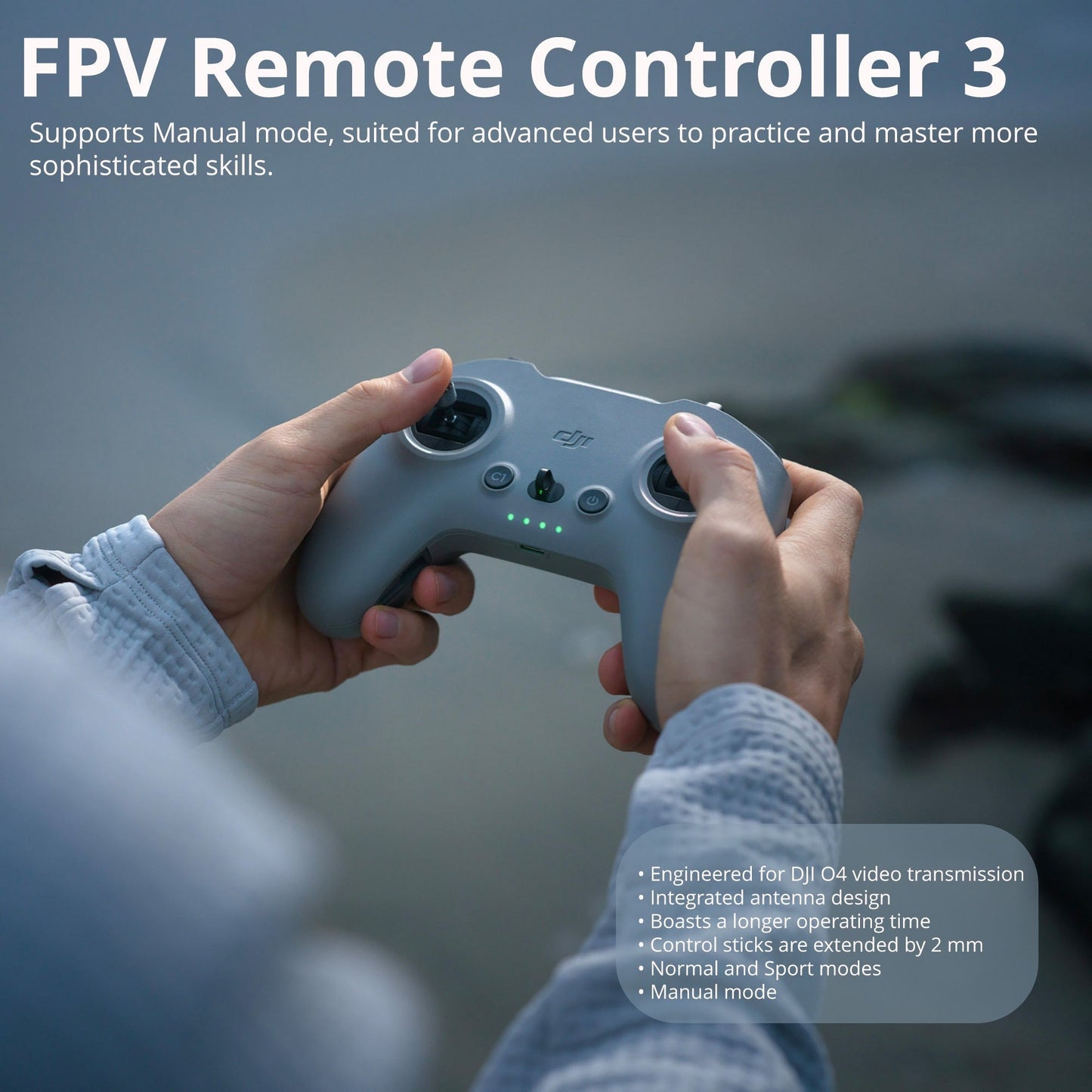DJI FPV Remote Controller 3 with Avata 2 ND Filters Set (ND8/16/32) and Drone Accessory Bundle