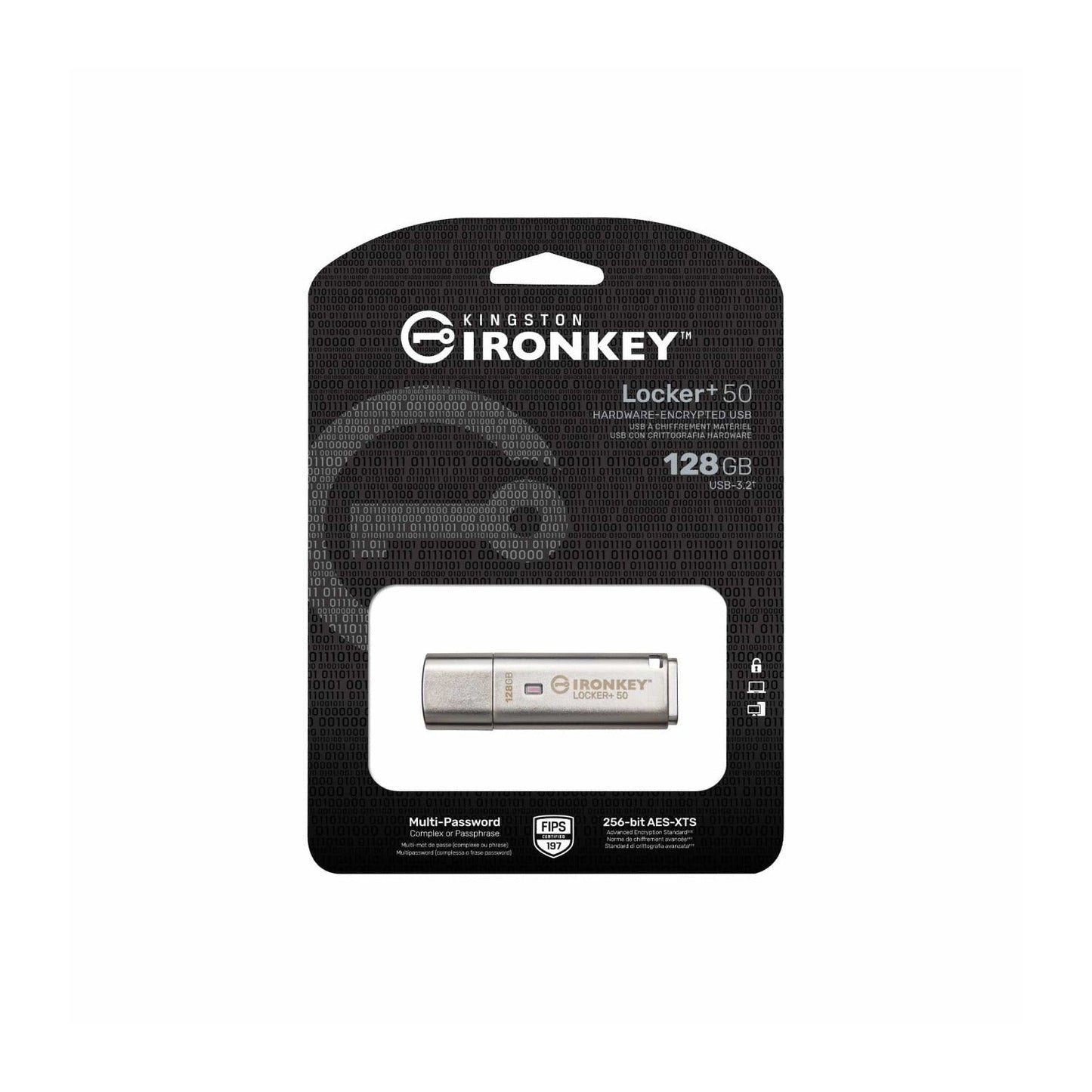 Kingston 128GB IronKey Locker+ 50 USB Type-A Flash Drive
