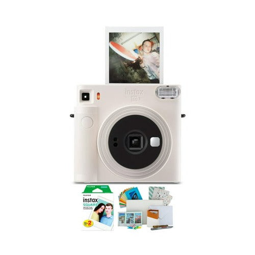 Fujifilm Instax Square SQ1 Instant Camera (Chalk White) Film Bundle