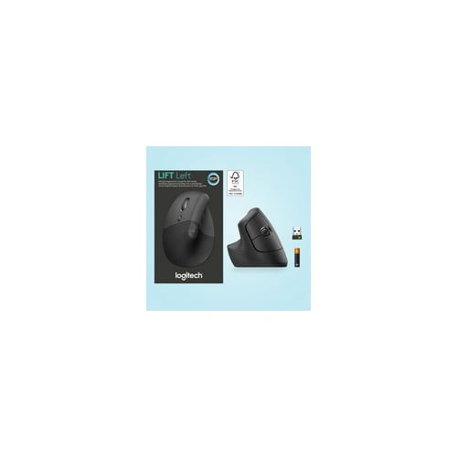 Logitech - Lift Left Vertical Wireless Ergonomic Left-Handed Mouse - Graphite