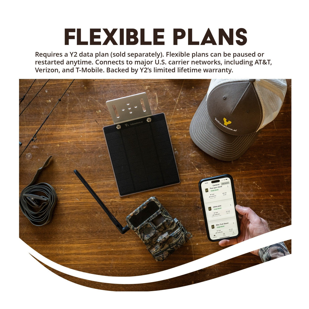 Yellowstone Y2 4G LTE Trail Camera Bundle with 5,000 mAh Battery Pack, Card Reader, and Accessories