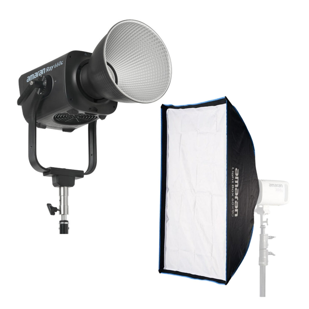 Amaran Ray 660W Full-Color COB Video Light with Softbox Bundle