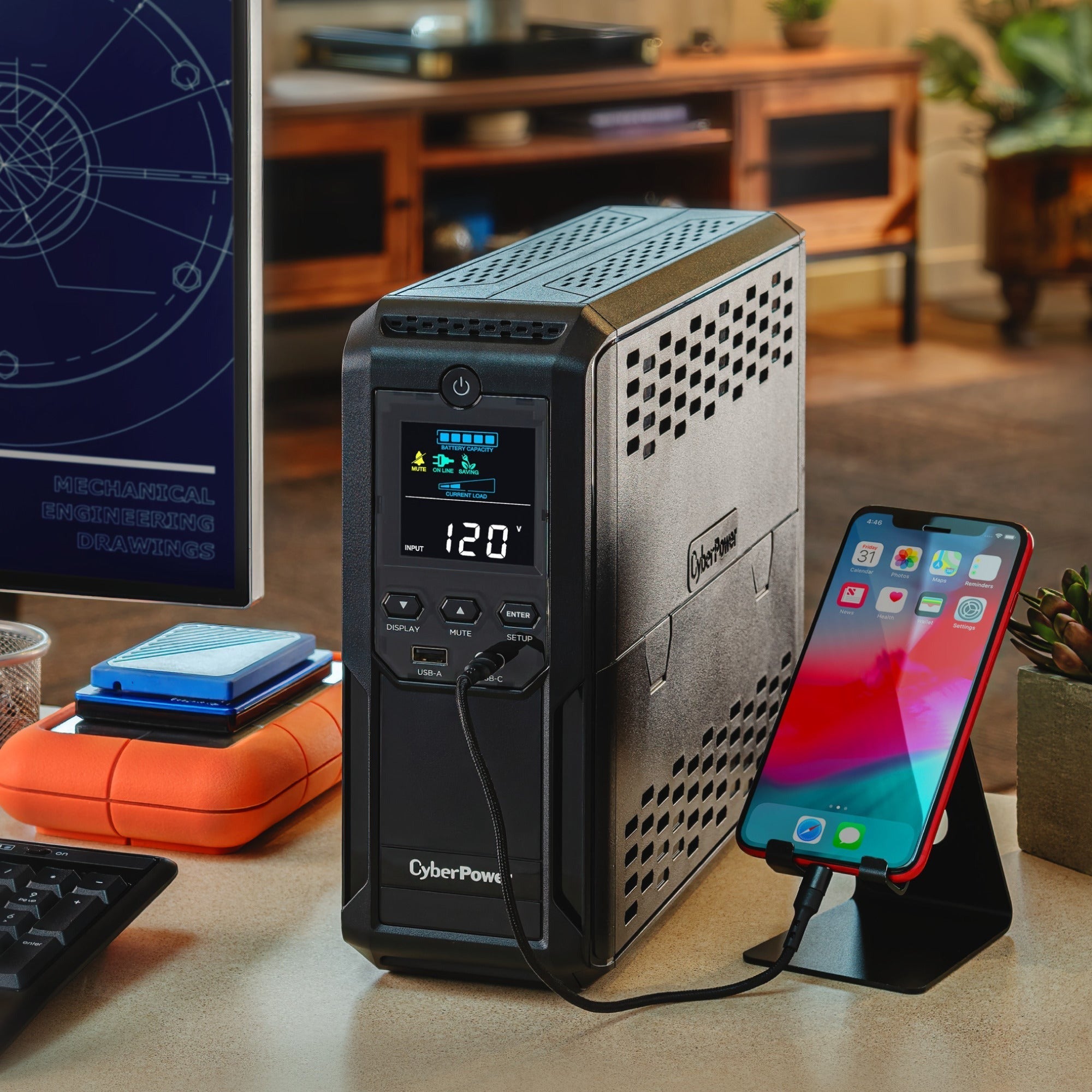 CyberPower CP1500AVRLCD3 Mini Tower UPS Battery Backup and Surge Protector