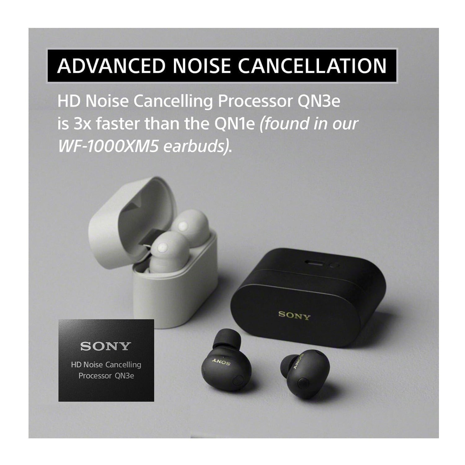 Sony WF-1000XM6 Wireless Earbuds (Black) with 3-in-1 Portable Accessory