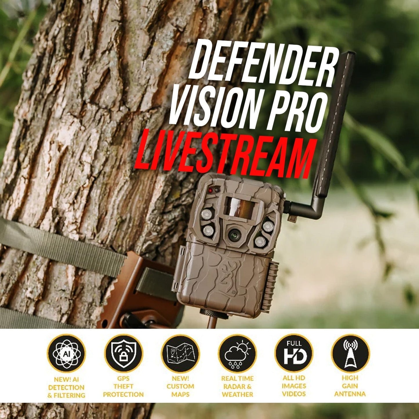 Browning Trail Camera Defender Wireless Vision Pro HD Livestream (2-Pack) Bundle