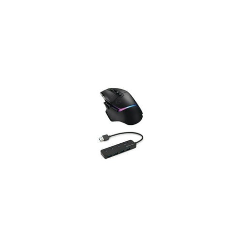 Logitech G502 X Plus Wireless Gaming Mouse (Black) with 4-Port USB 3.0 Hub
