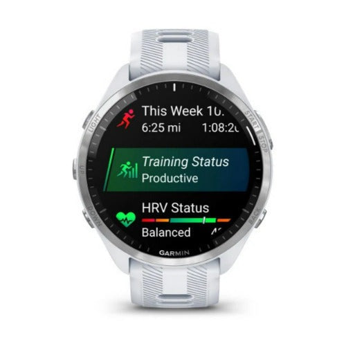 Garmin Forerunner 965 GPS 1.4-Inch Display Titanium Bezel Running Smartwatch(Whitestone/Powder Gray)