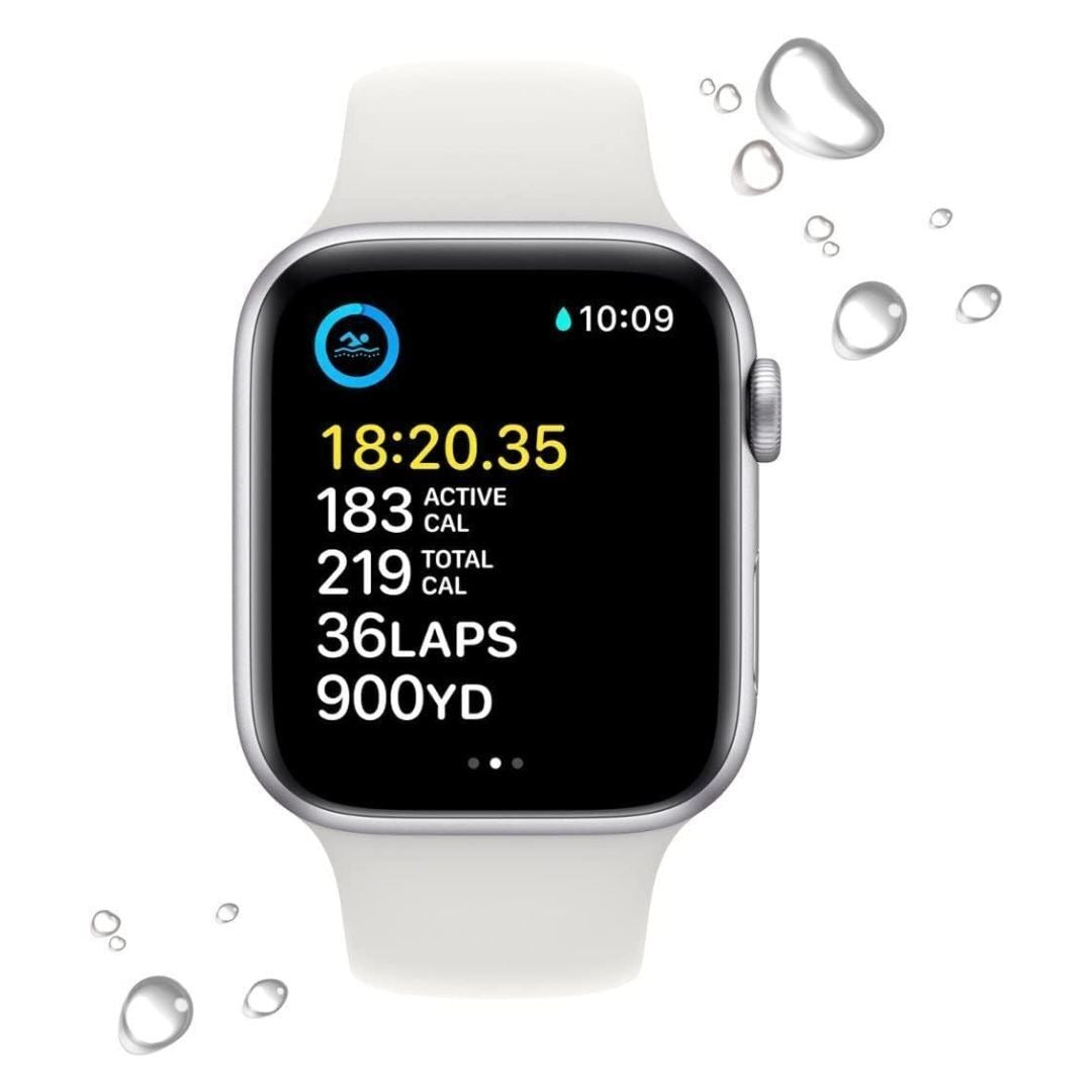 Apple Watch SE (2nd Gen) GPS + Cellular 40mm Silver Aluminum Case with White Band (Certified Refurbished)