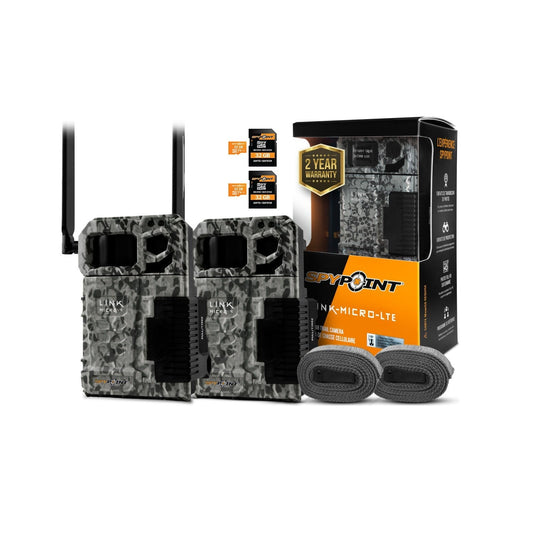 Spypoint LINK-MICRO-LTE-V Cellular Trail Camera with 32GB Micro SD Card (2-Pack)
