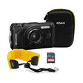 OM SYSTEM Tough TG-7 Digital Camera (Black) Bundle with 128GB Card, Floating Strap & Case
