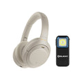 Sony WH-1000XM4 Wireless Headphones (Silver) with Oclip Clamp-On Light Bundle