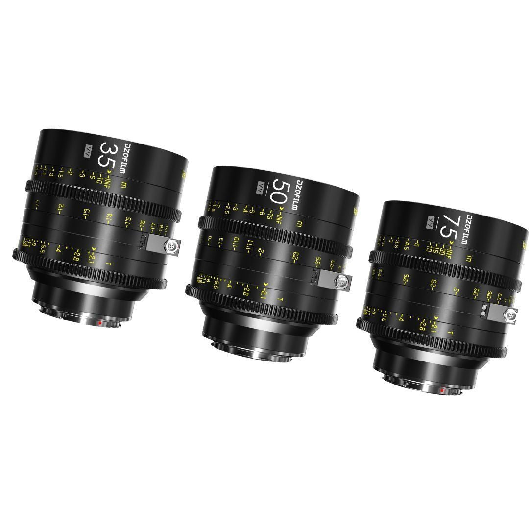 DZOFilm VESPID Cyber Full Frame PL and EF Mounts 35mm, 50mm, and 75mm 3-Lens Kit Iris (Black)