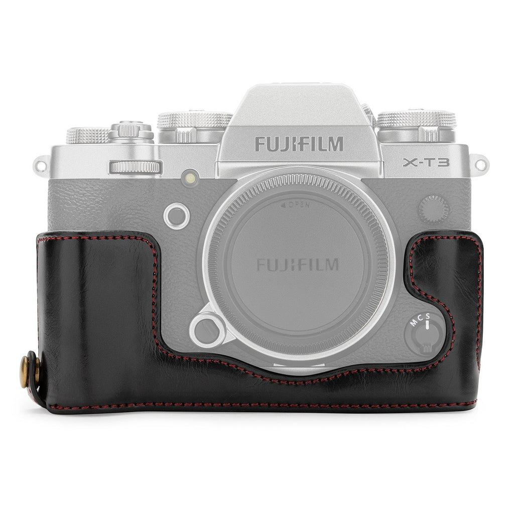 Koah Leather Half Case for Fujifilm X-T3 Mirrorless Camera (Black)