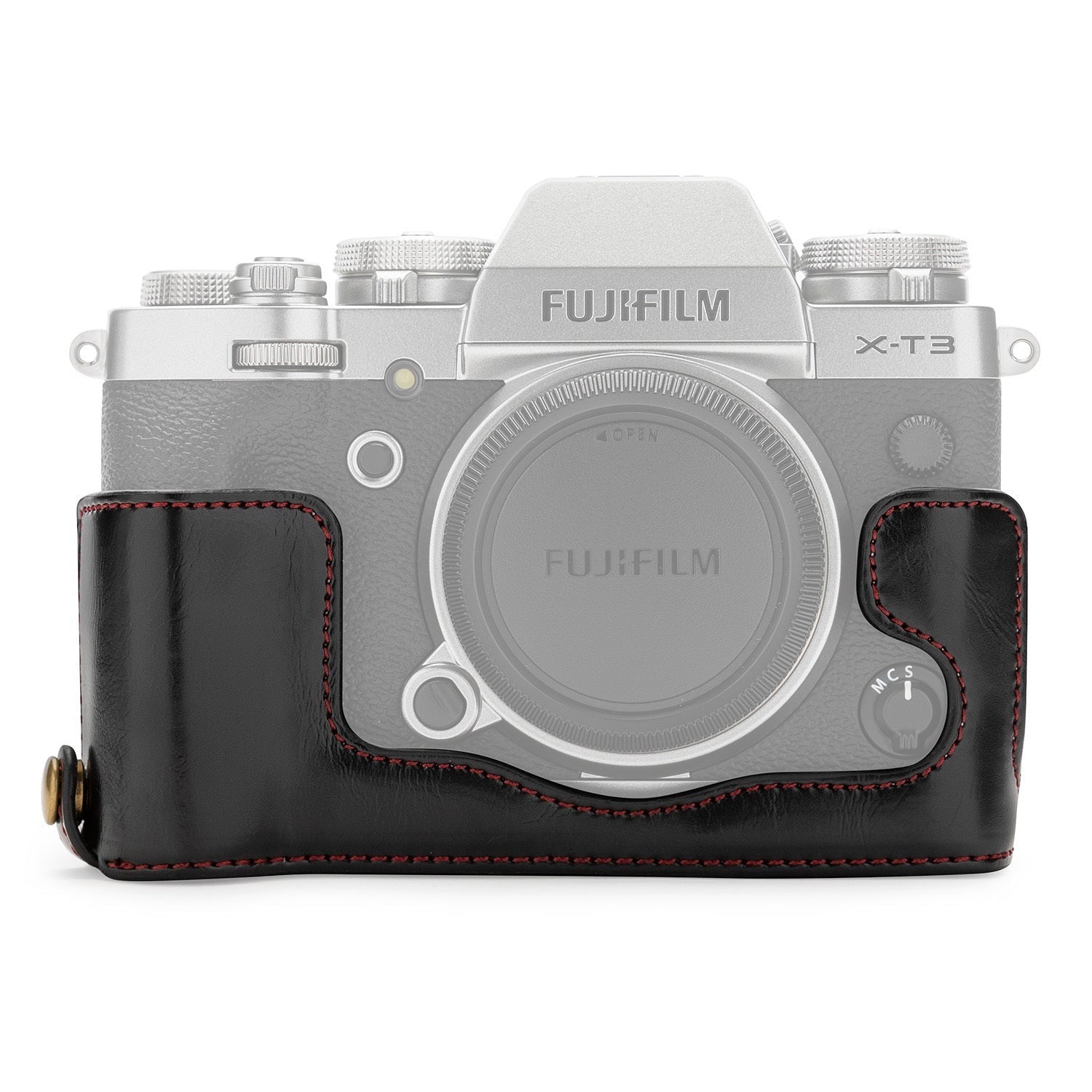 Koah Leather Half Case for Fujifilm X-T3 Mirrorless Camera (Black)