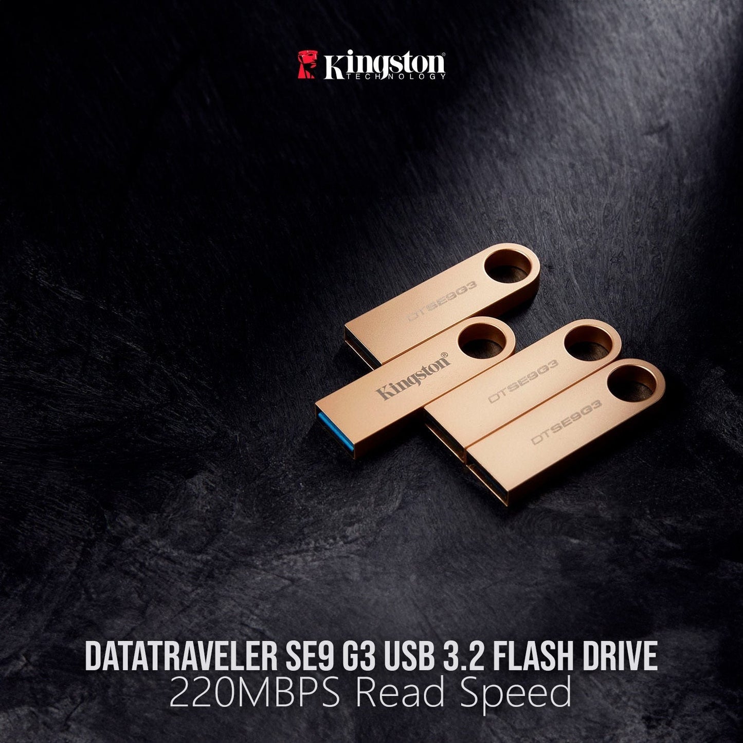 Kingston DataTraveler SE9 G3 USB 3.2 Flash Drive with 220MBPS Read Speed (64GB, 20-Pack) Bundle