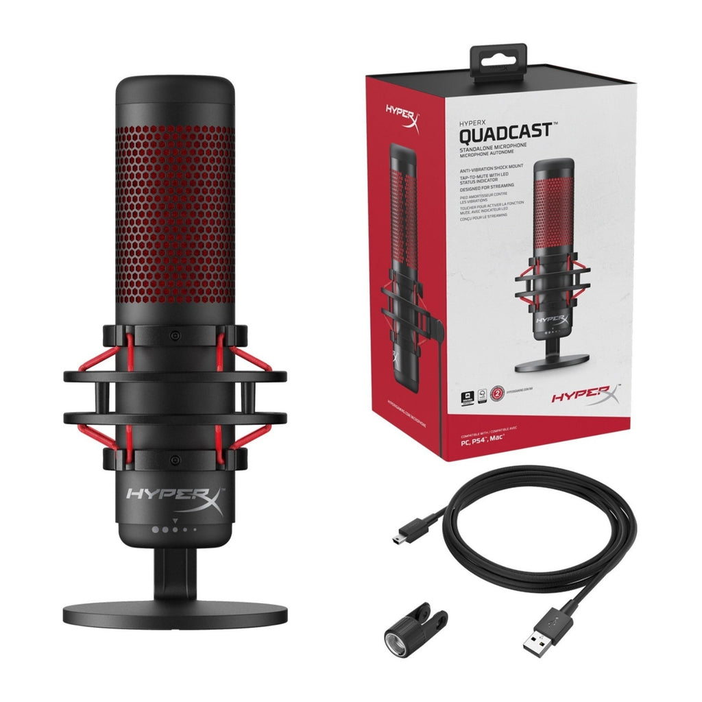 HyperX QuadCast USB Condenser Gaming Microphone for PC, PS4, and Mac (Certified Refurbished)