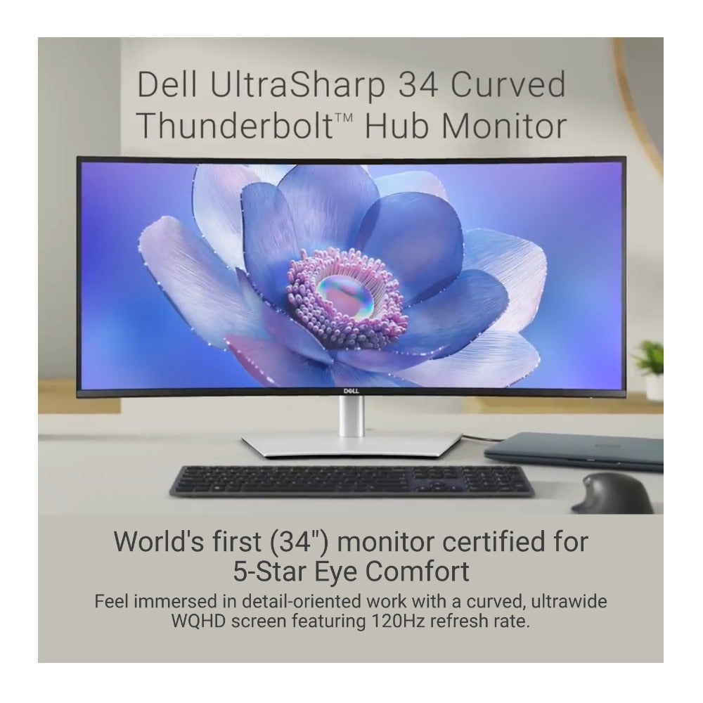 Dell UltraSharp 34-Inch 1440p 120 Hz Curved Monitor with Dock Pro Station Bundle