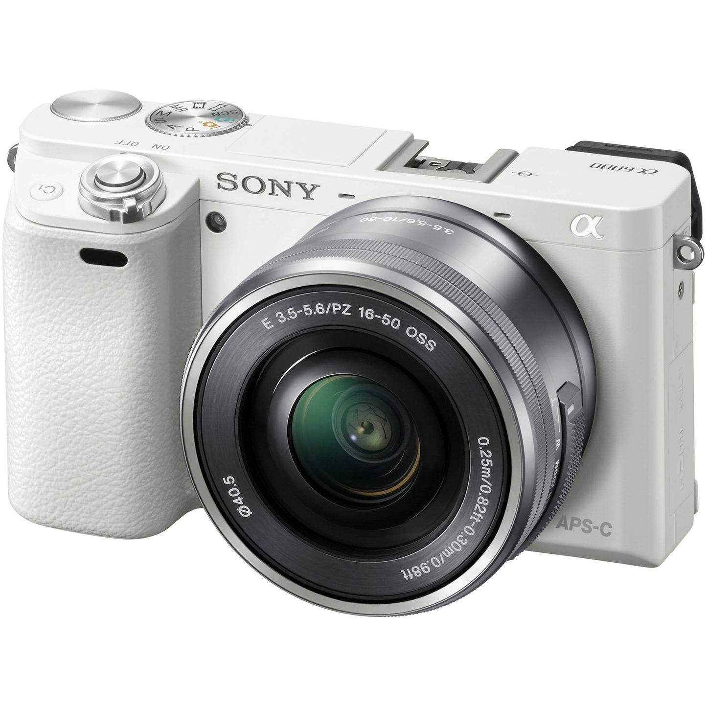 Sony Alpha a6000 24.3MP Mirrorless Digital Camera with 16-50mm Lens (White)