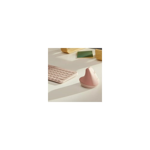 Logitech Lift Vertical Wireless Ergonomic Mouse with Customizable Buttons - Rose