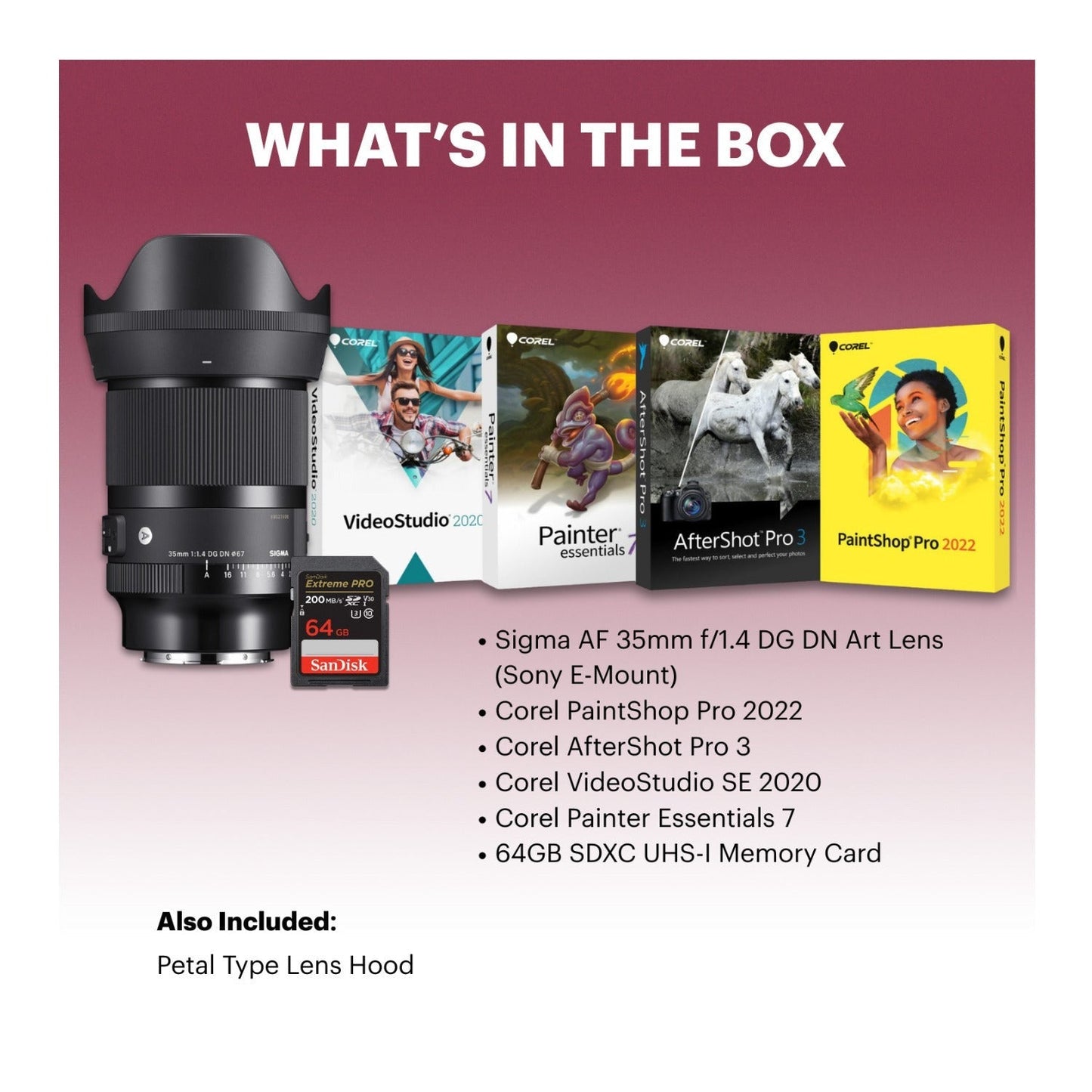 Sigma AF 35mm f/1.4 DG DN Art Lens (Sony E-Mount) Bundle