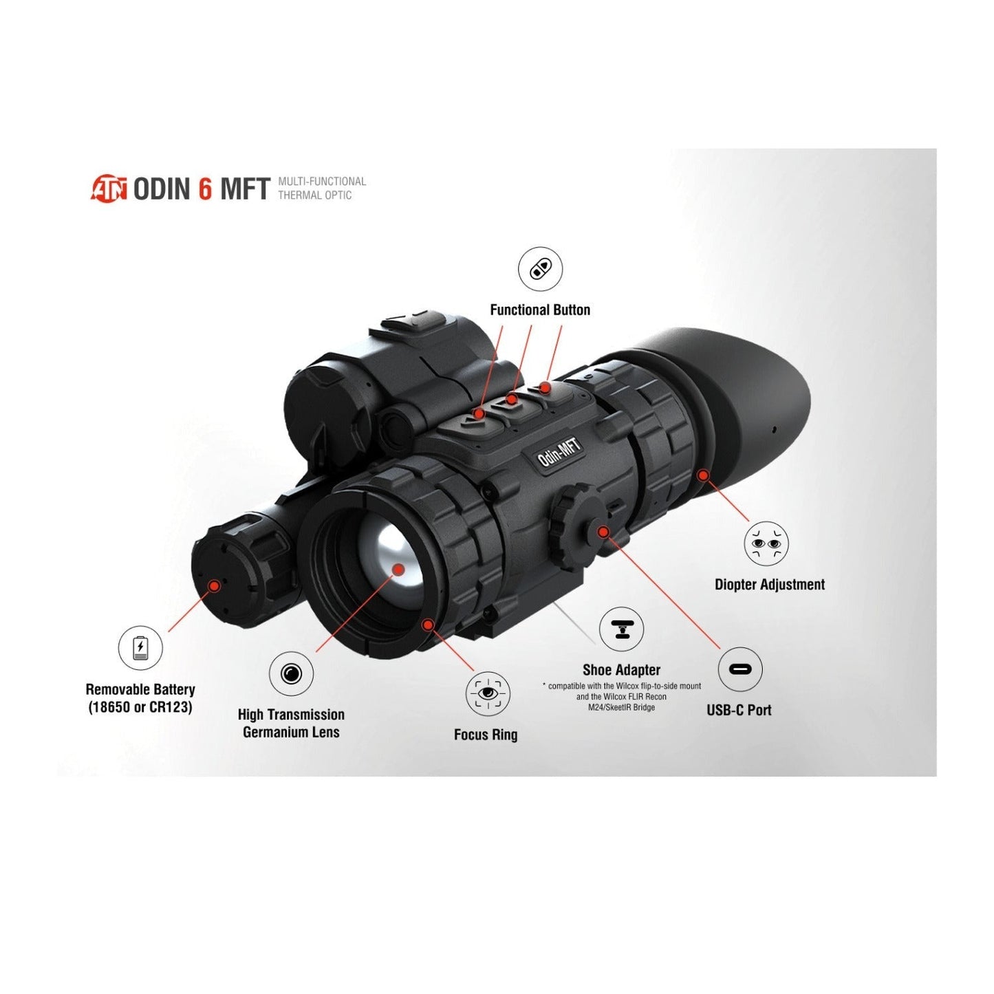 ATN Odin 6 Multi-Functional Thermal Optic with 640480 Sensor