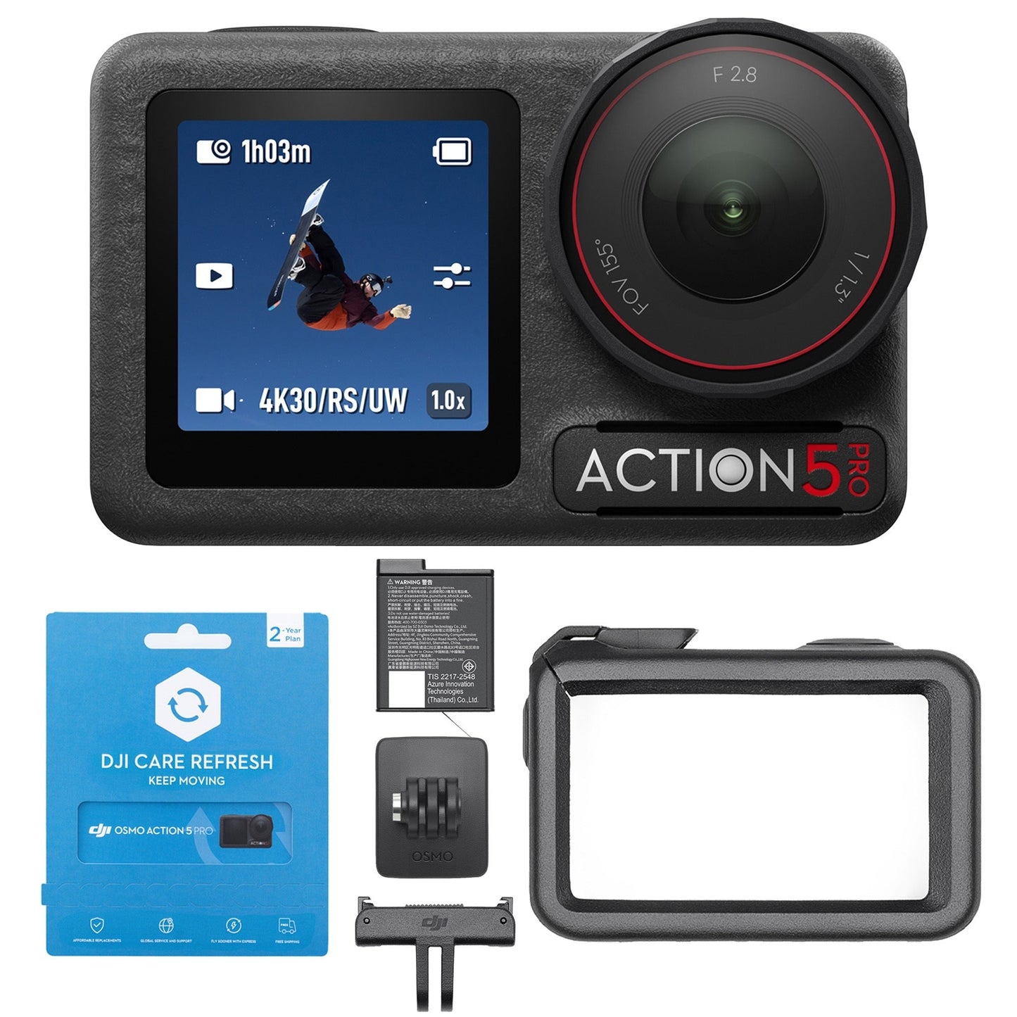 DJI Osmo Action 5 Pro Standard Combo Bundle with Care Refresh 2-Year Plan Card