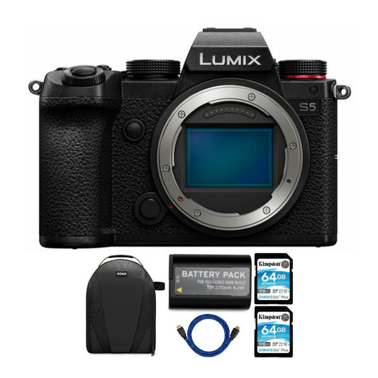 Panasonic LUMIX S5 4K Mirrorless Full-Frame L-Mount Camera (Body Only) with Sling Camera Bag Bundle