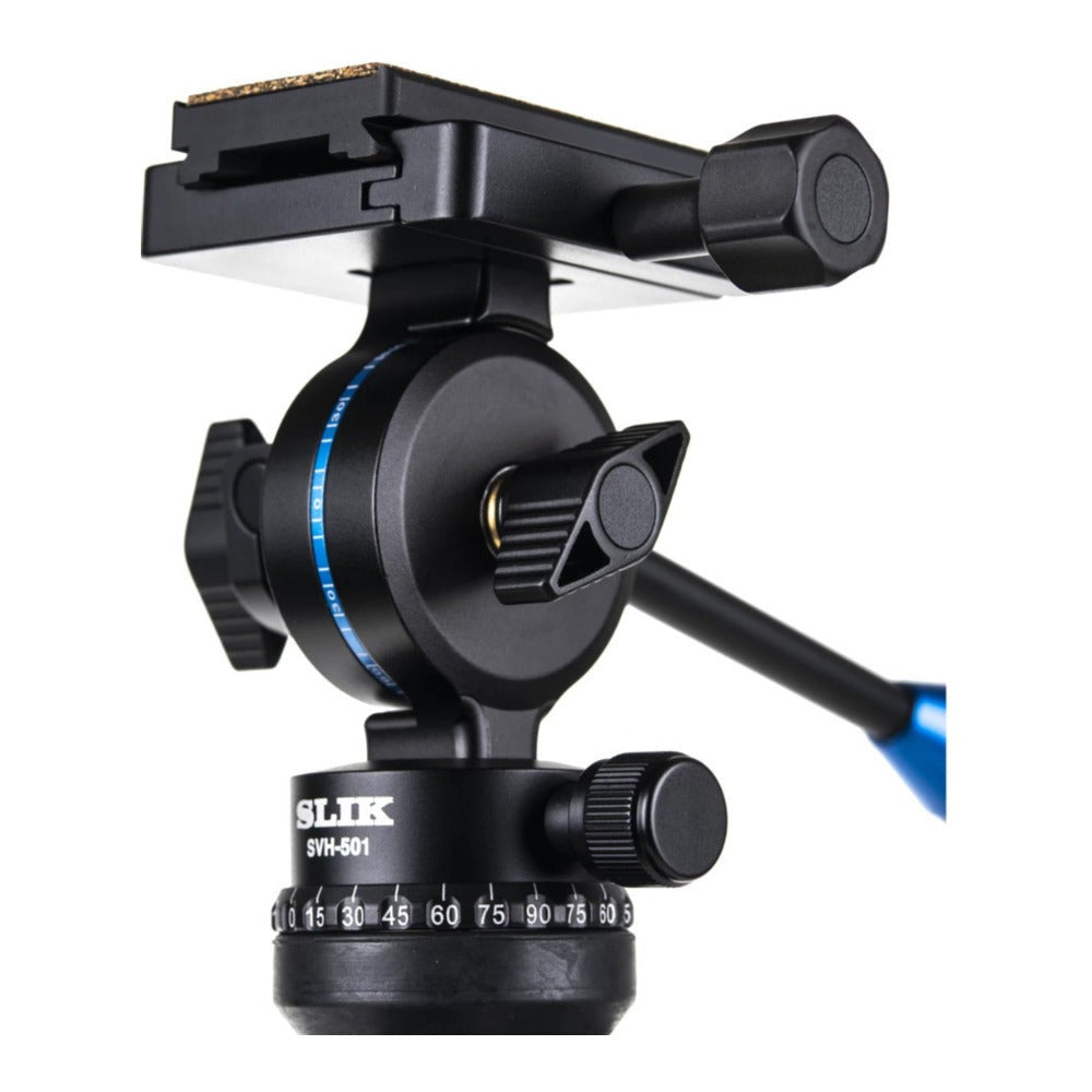 Slik PRO 634CF-SVH Carbon Fiber Tripod with SVH-501 Compact Fluid Video Head