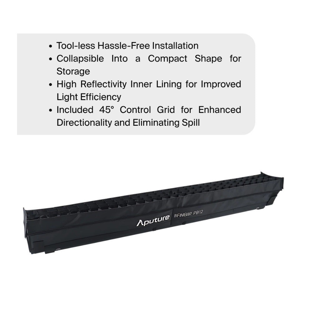 Aputure INFINIBAR PB12 Softbox and Light Control Fabric Grid PB12