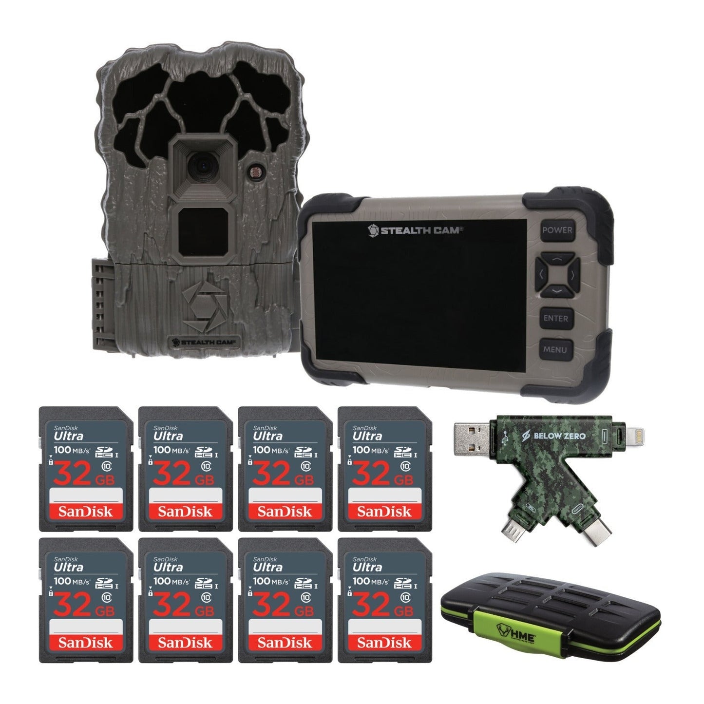 Stealth Cam QS22 22MP Trail Camera With HMW Trail Cam with SD Card Holder Bundle