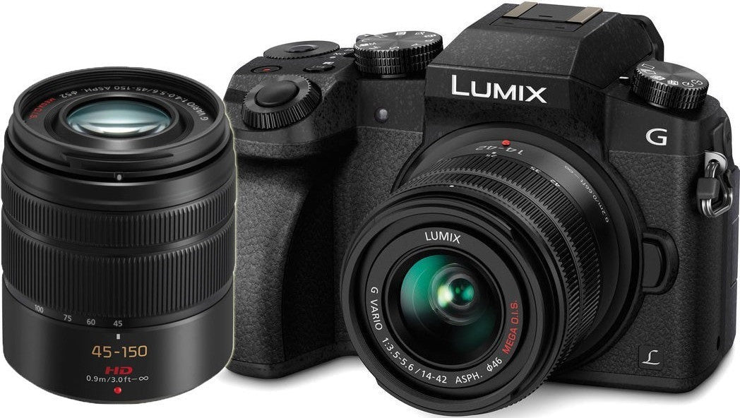 Panasonic Lumix DMC-G7 Dual Lens Kit (14–42mm, 45–150mm) (Open Box)