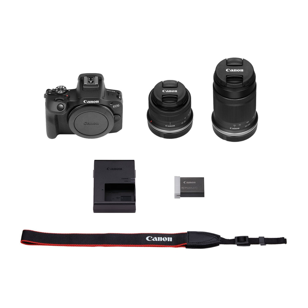 Canon EOS R100 Mirrorless Camera Dual Lens Kit (RF-S 18–45mm, RF-S 55–210mm) (Used)