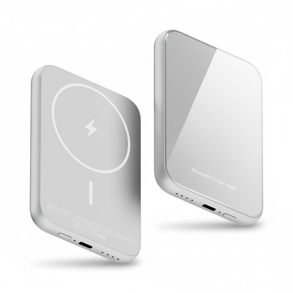ReelCharge ReelSafe 5,000 mAh Glass Power Bank (Silver)