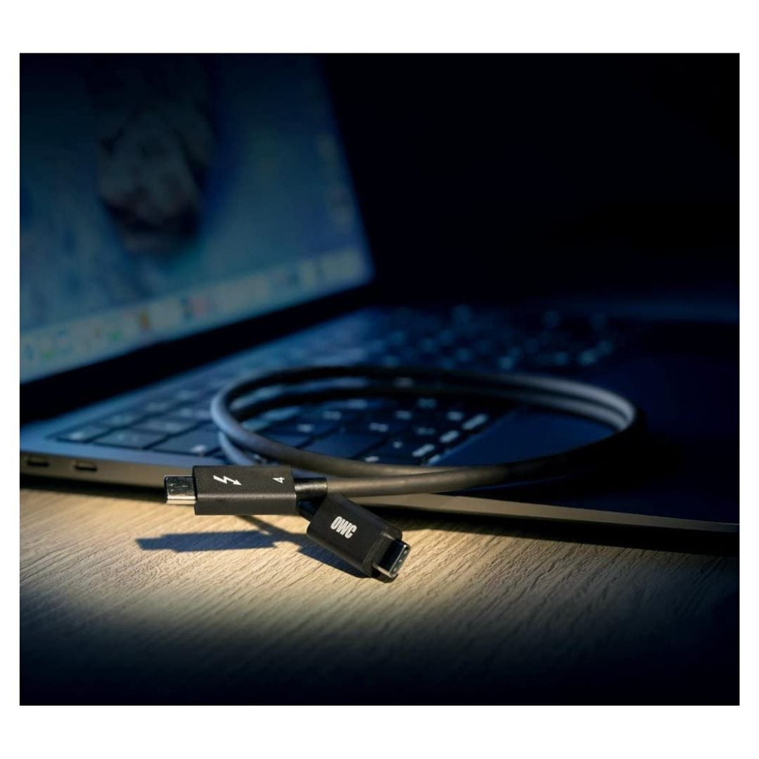 OWC 79-Inch Thunderbolt 4 and USB-C Cable with 40 GBPS Data Transfer and 100W Power Charging (Black)