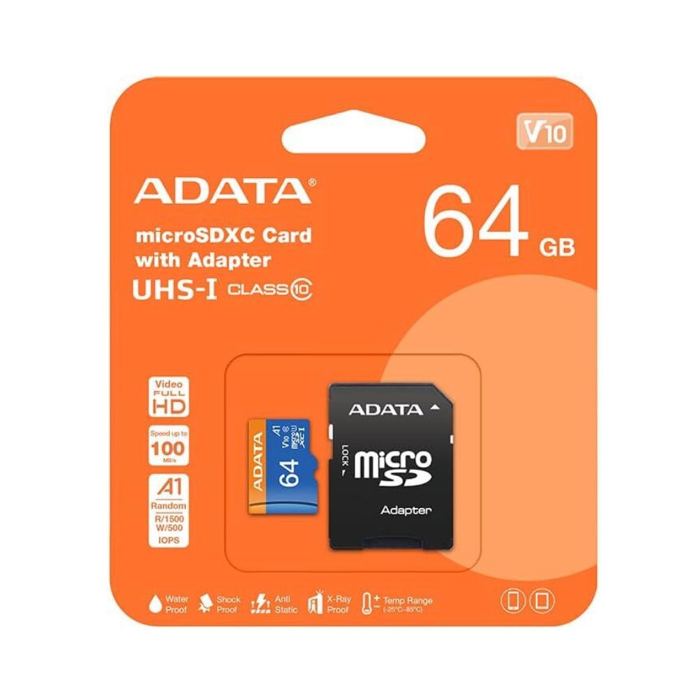 ADATA Technology 64GB Premier microSD/SDHC UHS-I Class 10 Memory Card with Adapter