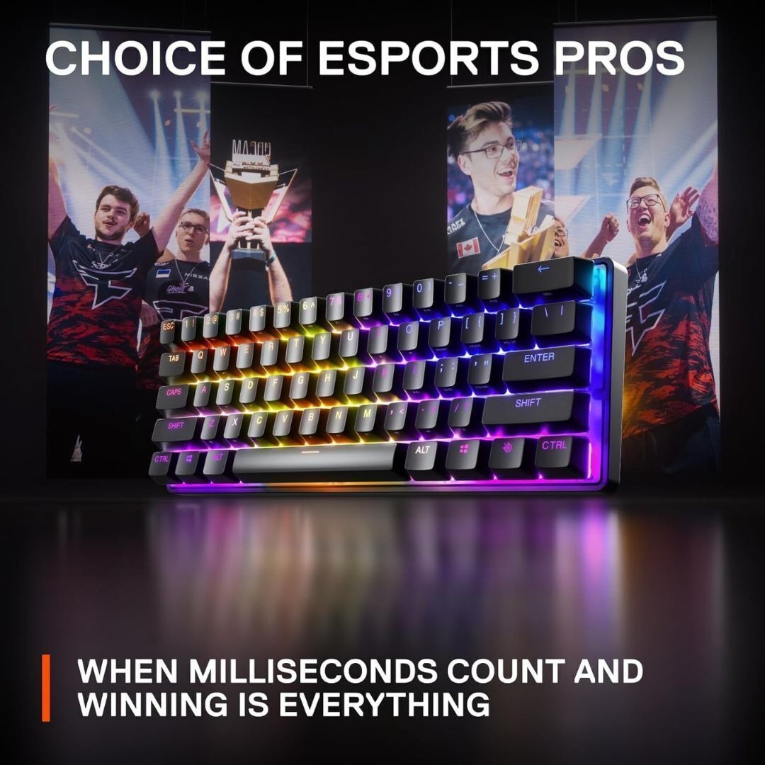 SteelSeries Apex Pro Mini Wired Gaming Keyboard with Adjustable Switches and RGB Lighting (Black)