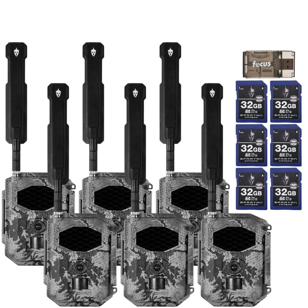 Spartan GoCam2 4G/LTE Trail Camera (6 Pack) with 32GB Memory Card & Card Reader