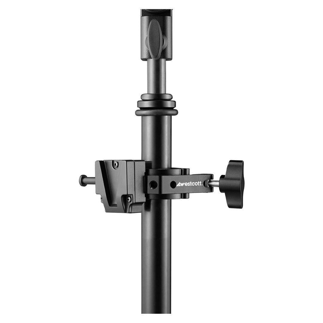 Westcott V-Mount Battery Clamp with Rubber-Padded Jaws and Durable, Compact Design (Black)