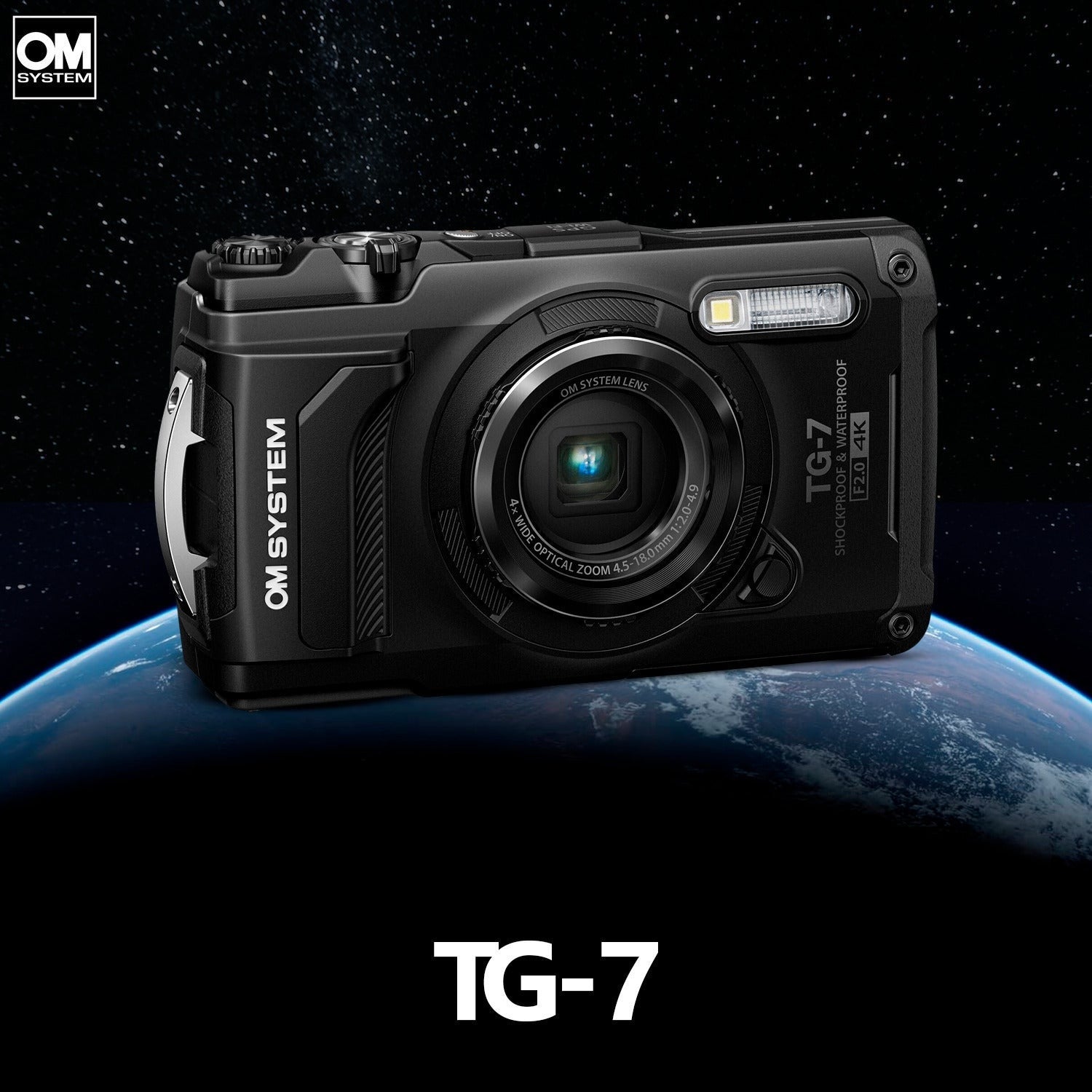 OM SYSTEM Tough TG-7 Digital Camera (Black) Bundle with 128GB Card, HDMI Cable & Accessories