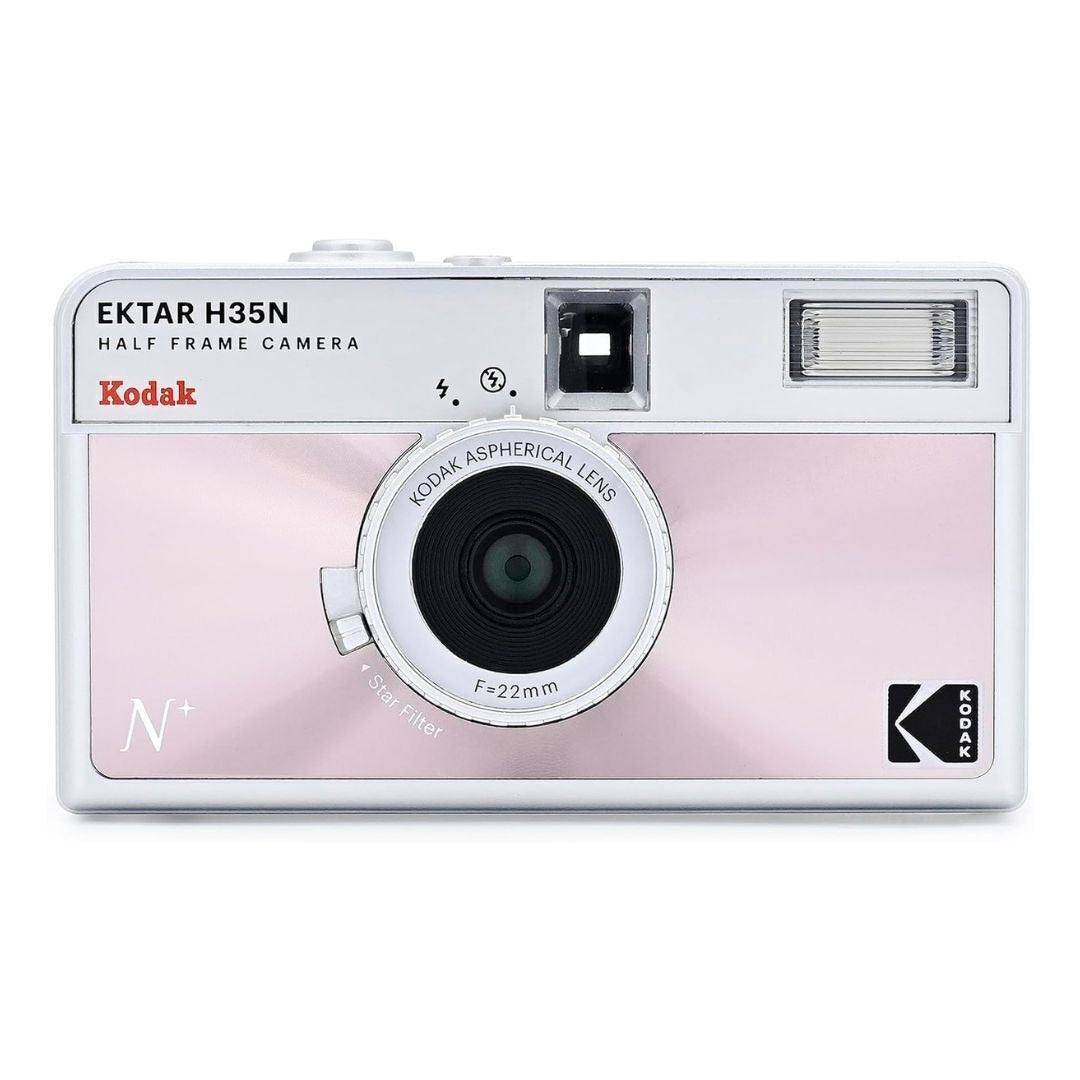 Kodak Ektar H35N 35mm Half Frame Film Camera Bundle with Ultramax 400 24 Exp Film (Glazed Pink)